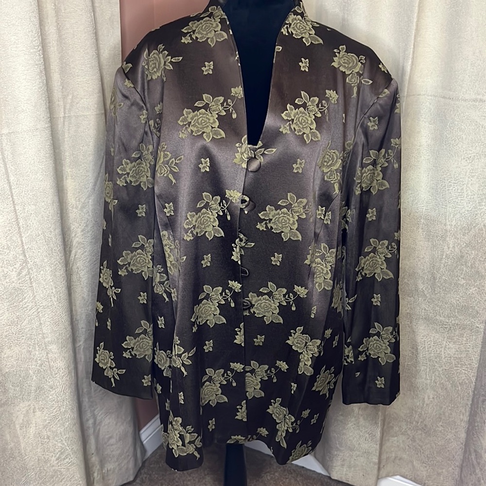 Suit Co 2 piece brown and olive skirt suit plus size 28W
